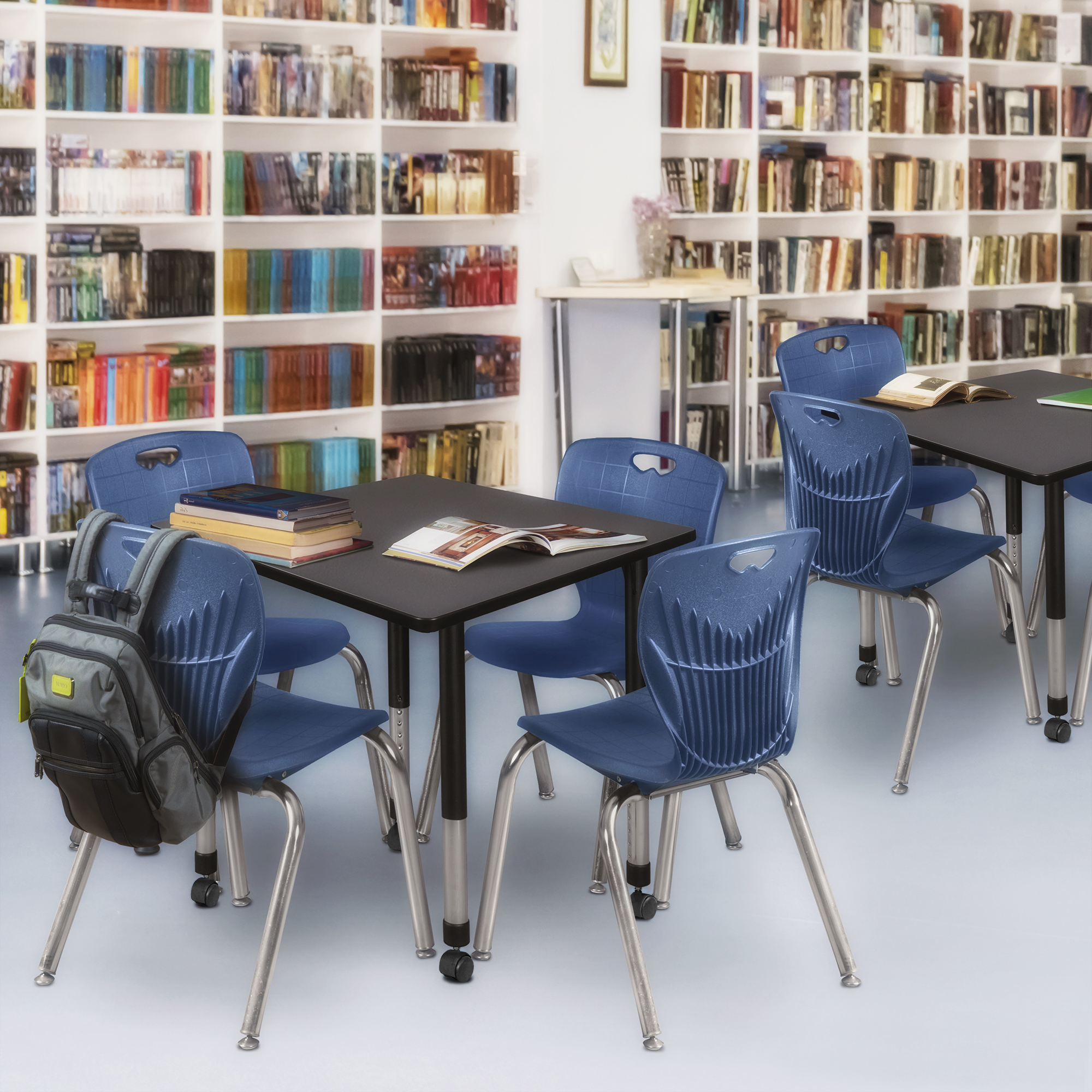 Regency Kee 30 in. Square Mobile Adjustable Classroom Table & 4 Andy 18 in. - Picture 11 of 48