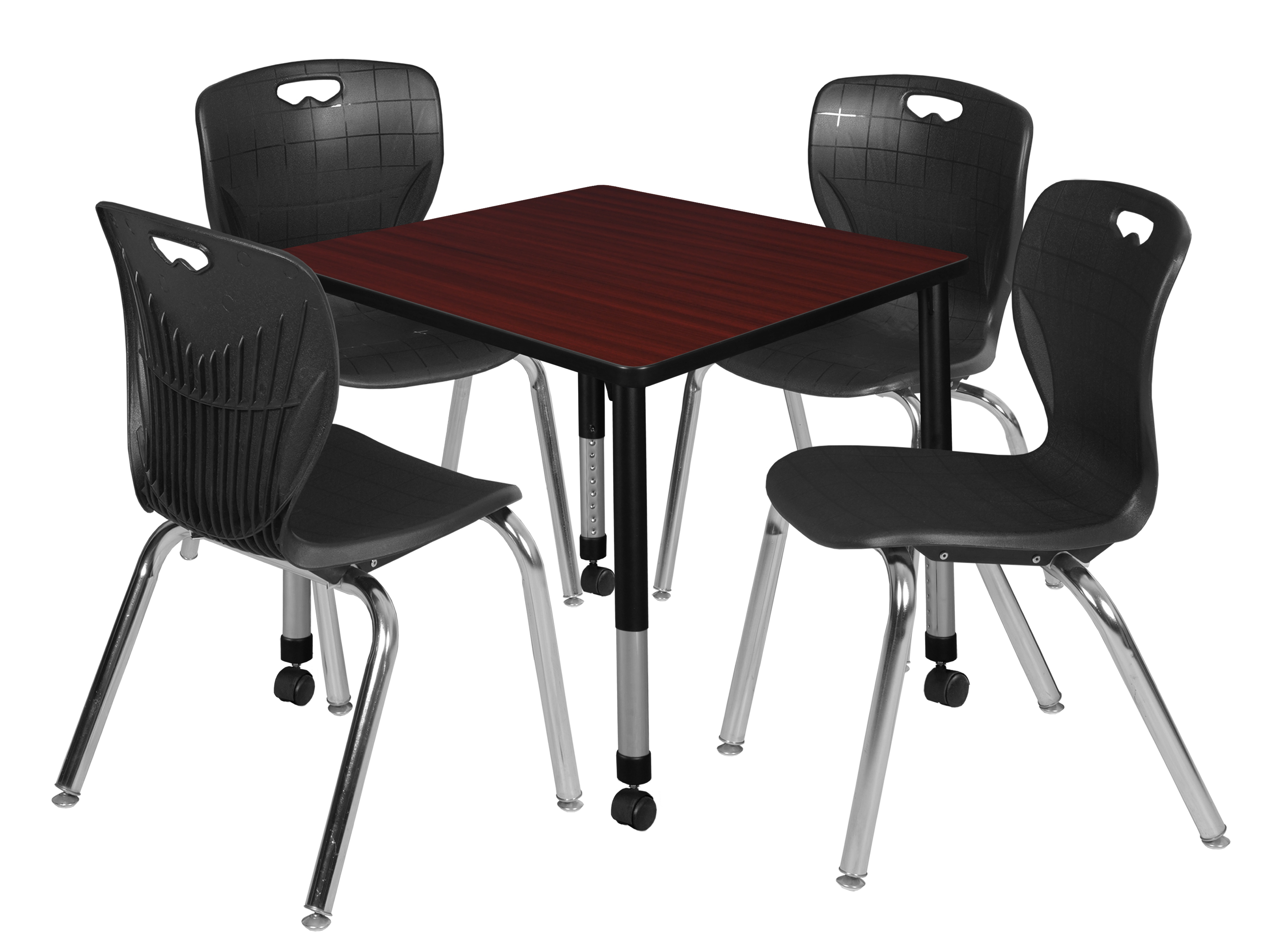 Regency Kee 30 in. Square Mobile Adjustable Classroom Table & 4 Andy 18 in. - Picture 13 of 48
