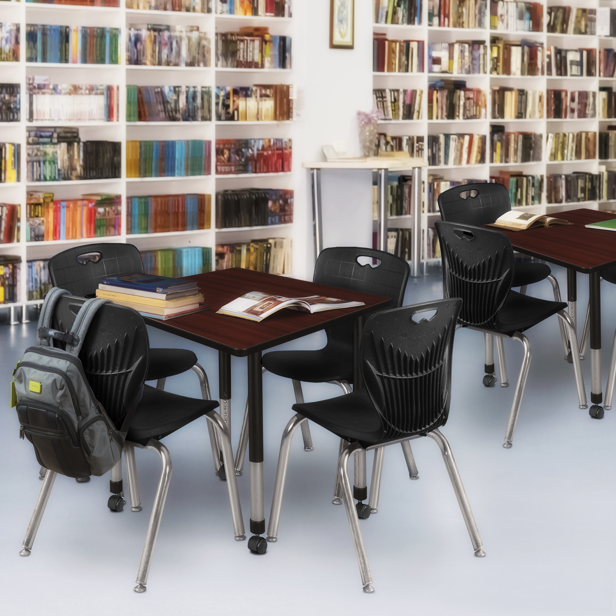 Regency Kee 30 in. Square Mobile Adjustable Classroom Table & 4 Andy 18 in. - Picture 14 of 48