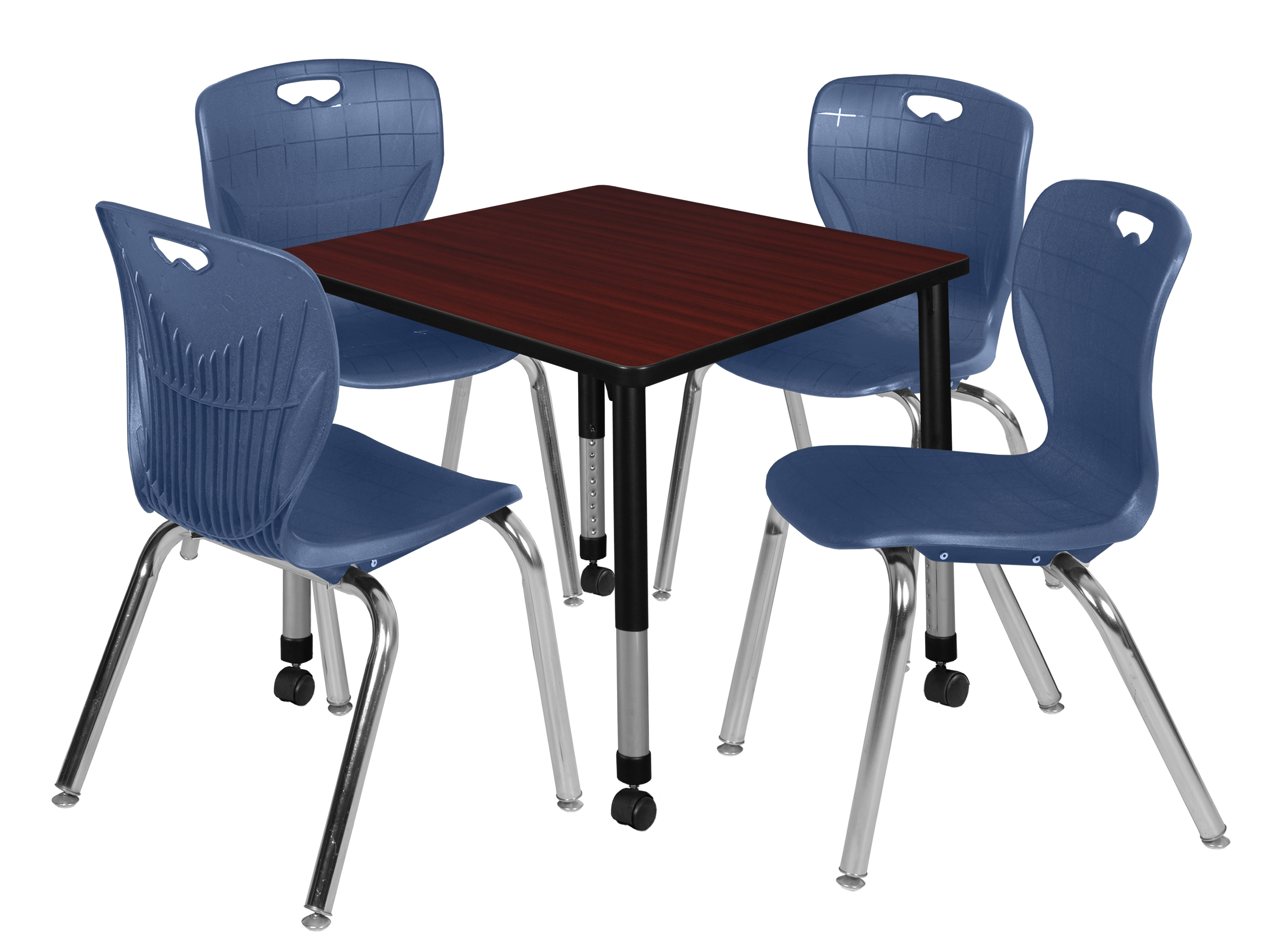 Regency Kee 30 in. Square Mobile Adjustable Classroom Table & 4 Andy 18 in. - Picture 16 of 48