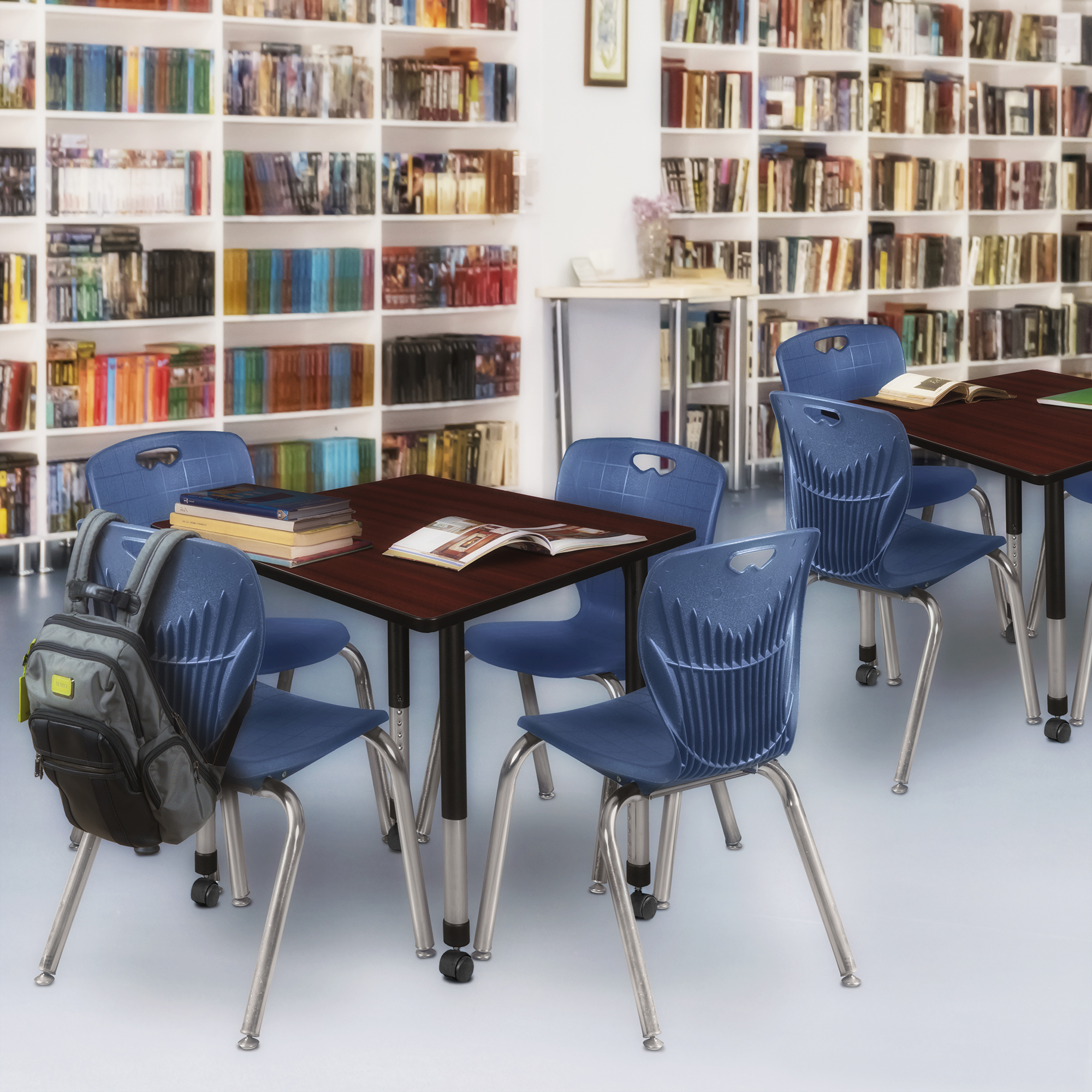 Regency Kee 30 in. Square Mobile Adjustable Classroom Table & 4 Andy 18 in. - Picture 17 of 48