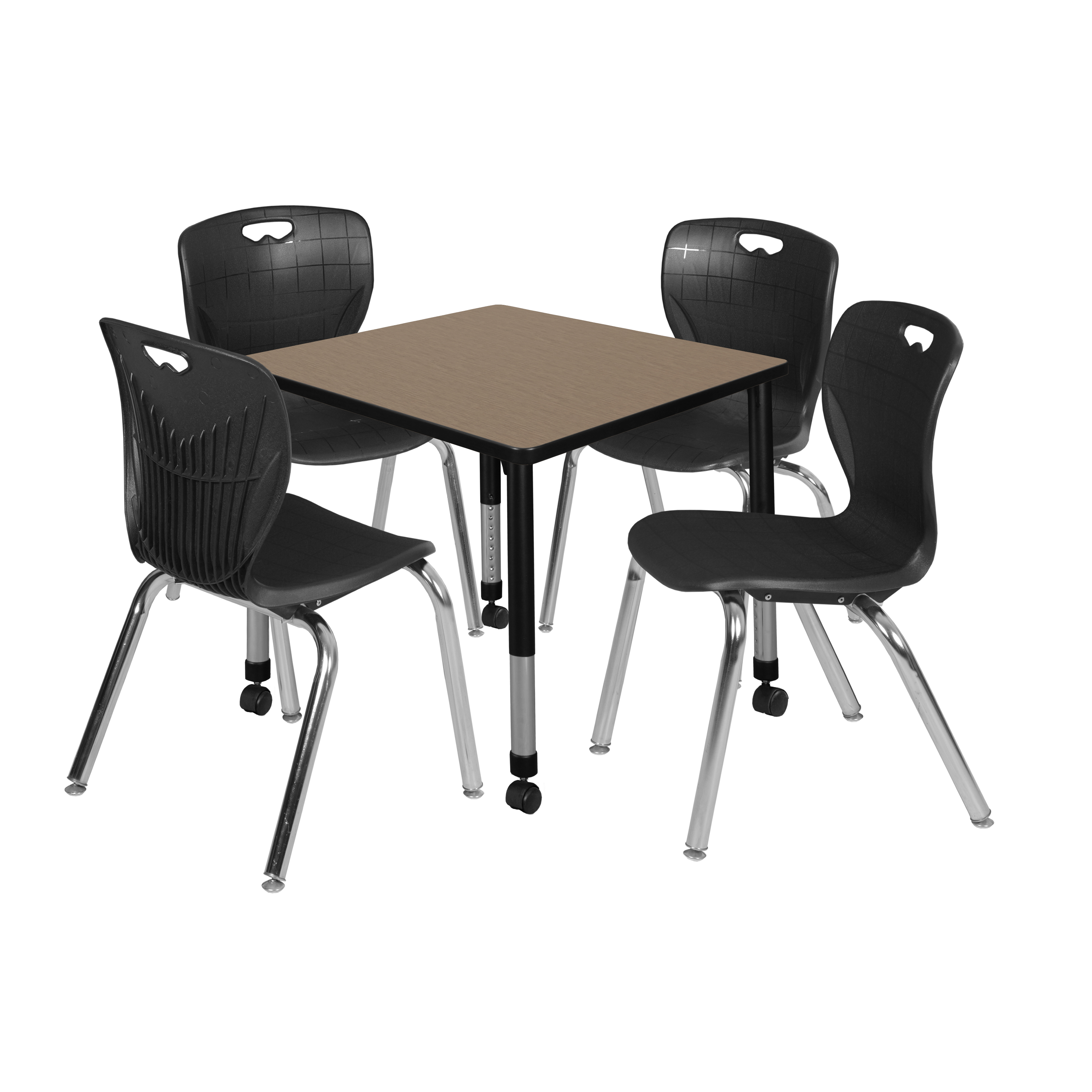 Regency Kee 30 in. Square Mobile Adjustable Classroom Table & 4 Andy 18 in. - Picture 37 of 48