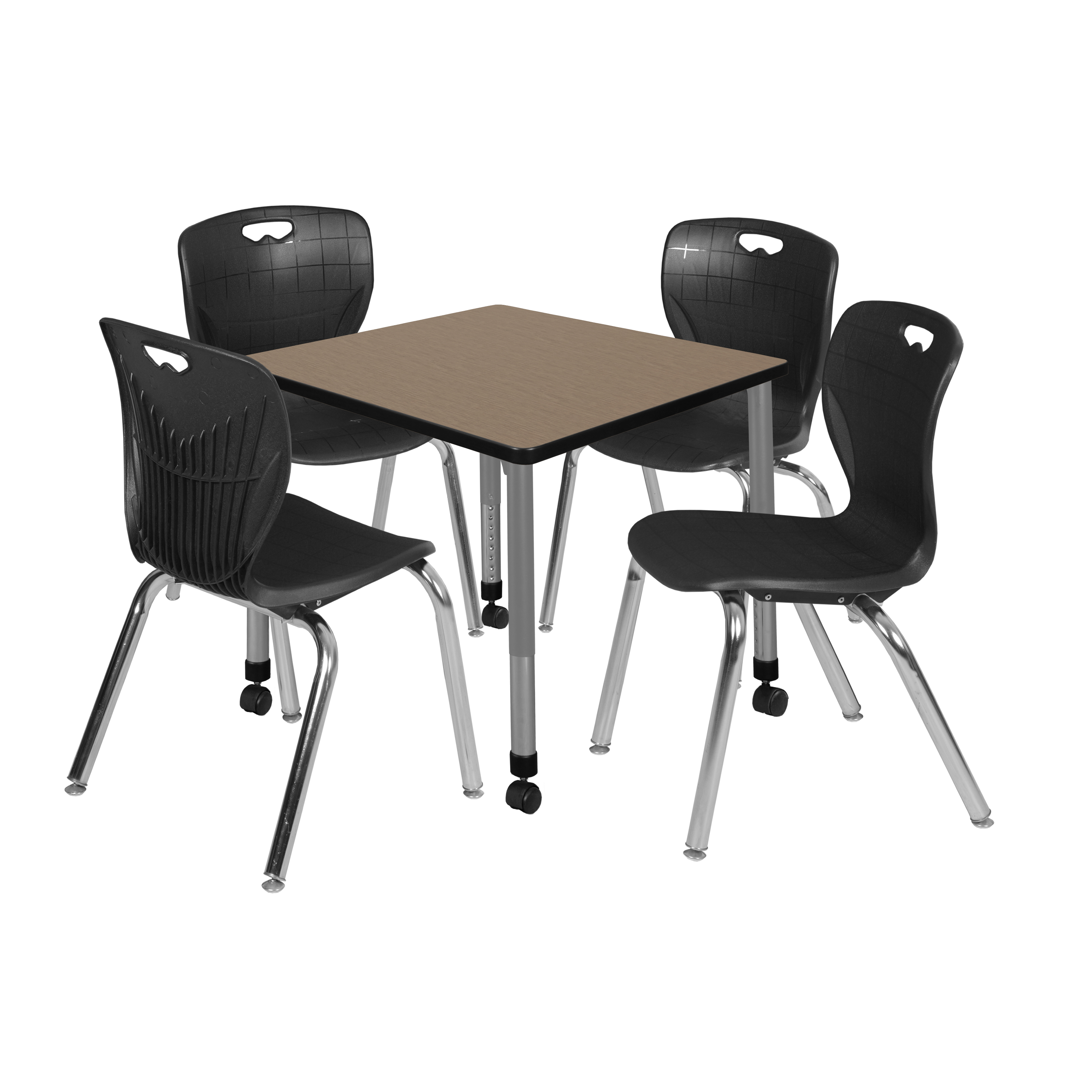 Regency Kee 30 in. Square Mobile Adjustable Classroom Table & 4 Andy 18 in. - Picture 40 of 48