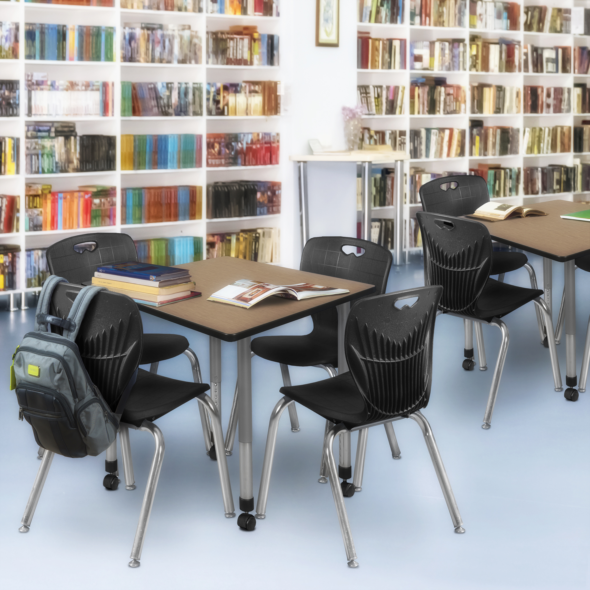 Regency Kee 30 in. Square Mobile Adjustable Classroom Table & 4 Andy 18 in. - Picture 41 of 48
