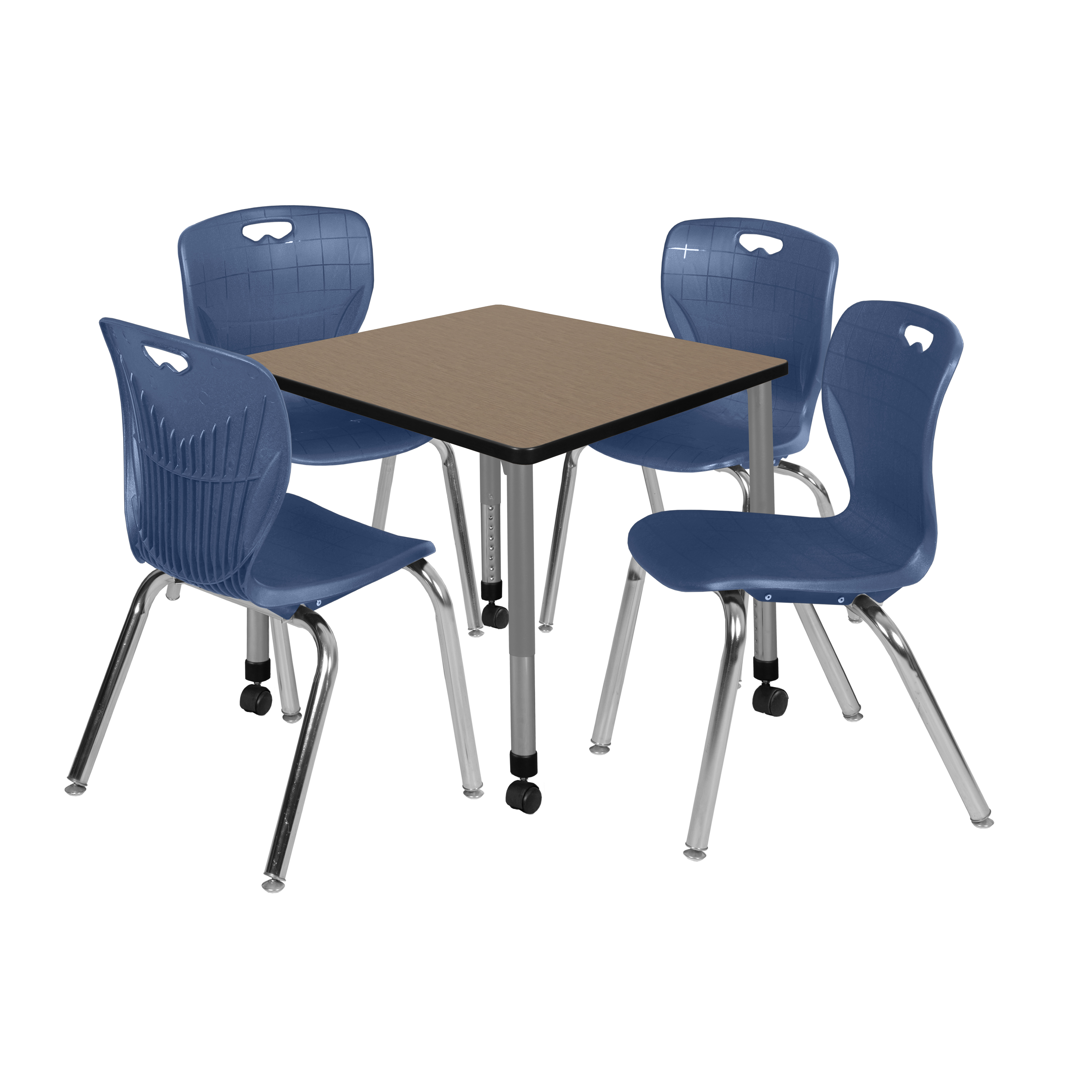 Regency Kee 30 in. Square Mobile Adjustable Classroom Table & 4 Andy 18 in. - Picture 46 of 48