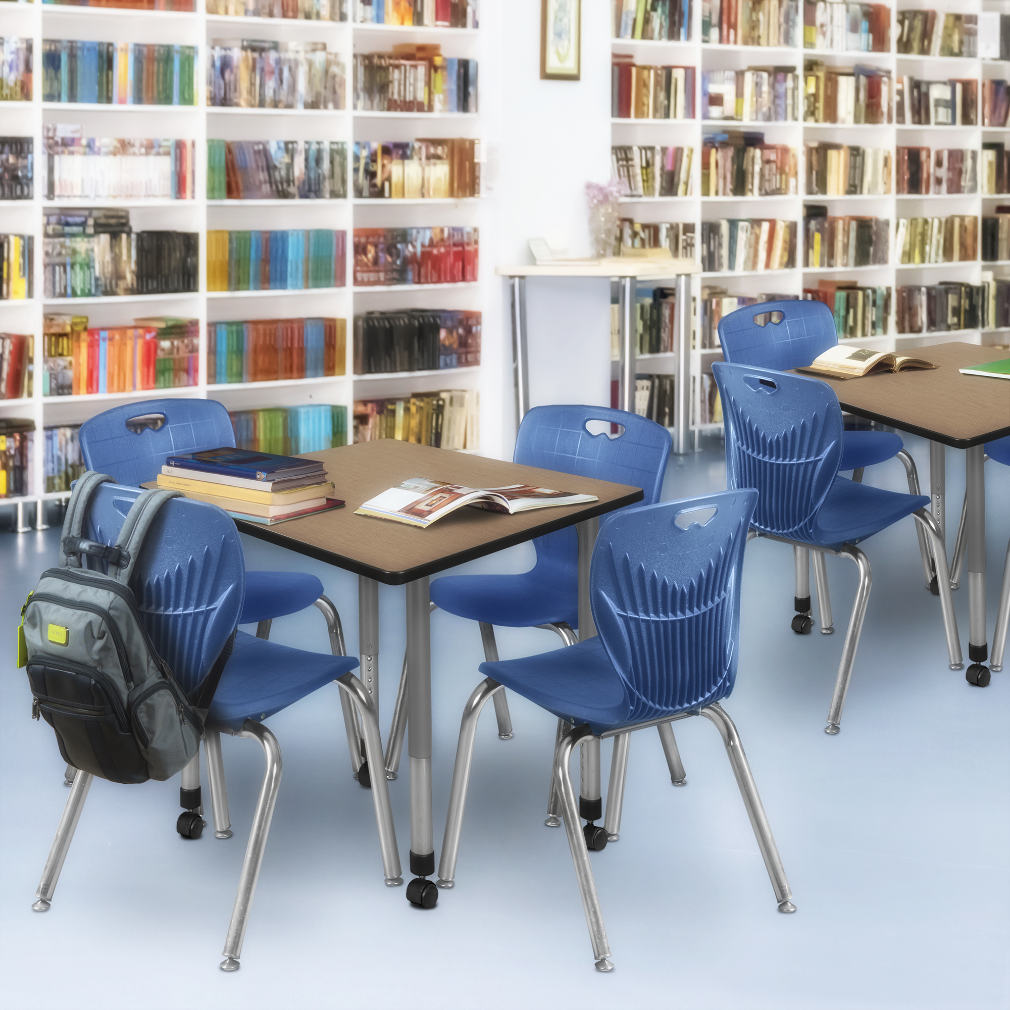 Regency Kee 30 in. Square Mobile Adjustable Classroom Table & 4 Andy 18 in. - Picture 47 of 48