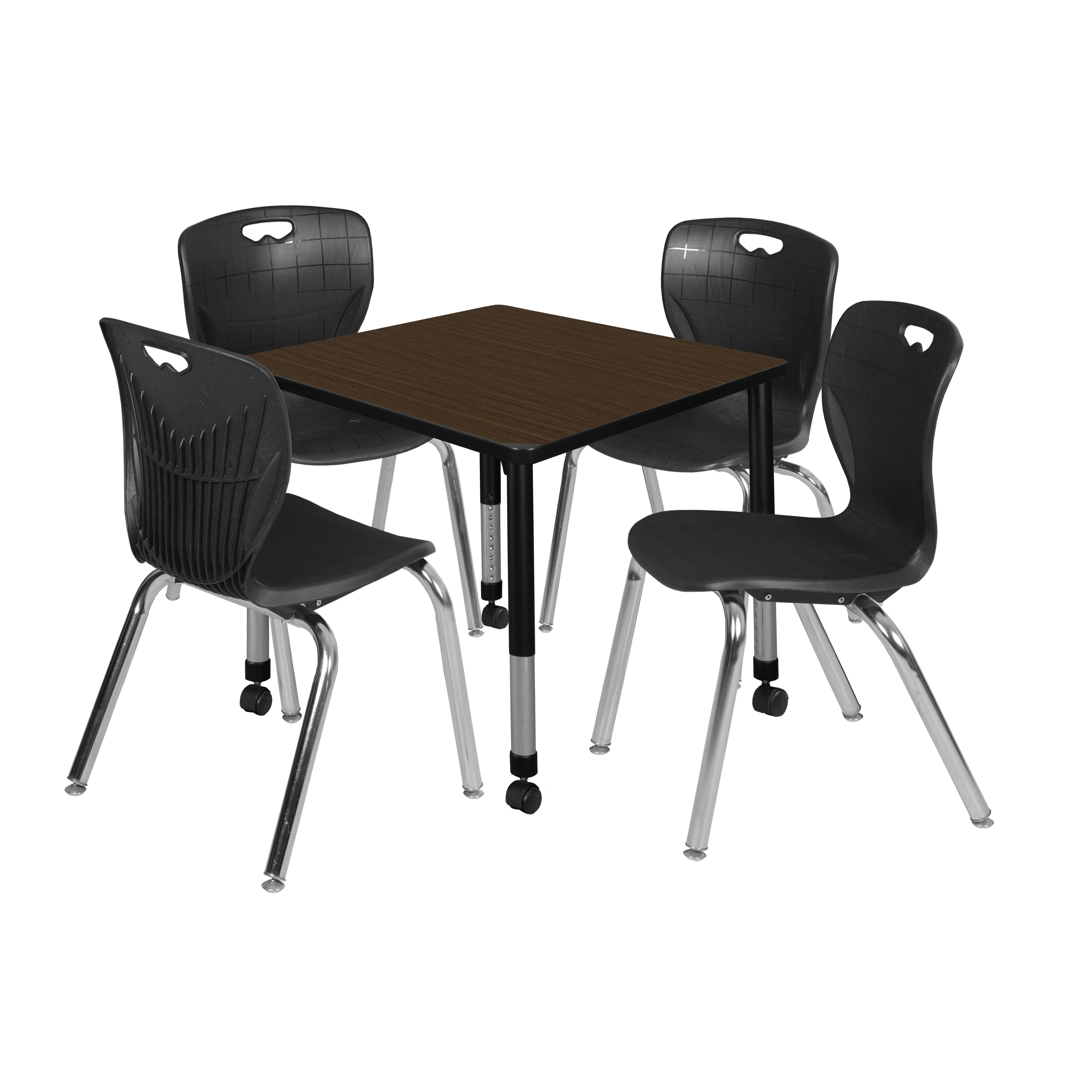 Regency Kee 30 in. Square Mobile Adjustable Classroom Table & 4 Andy 18 in. - Picture 25 of 48