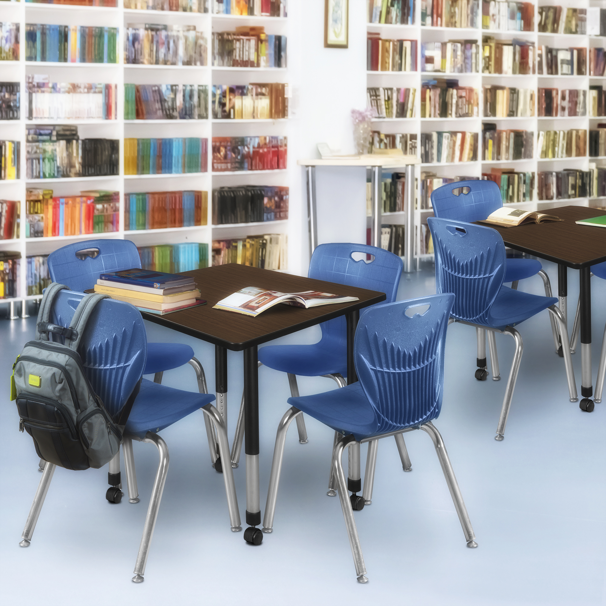 Regency Kee 30 in. Square Mobile Adjustable Classroom Table & 4 Andy 18 in. - Picture 32 of 48
