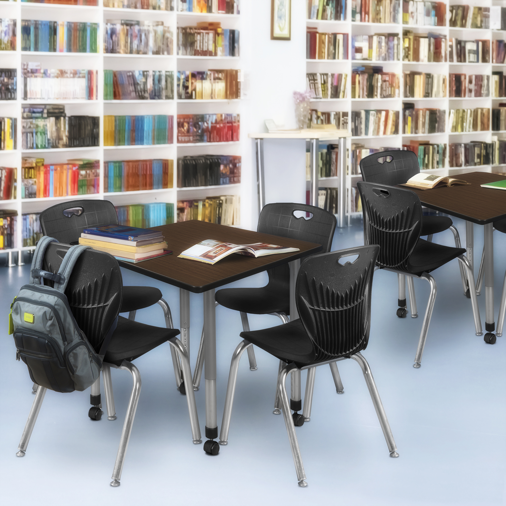 Regency Kee 30 in. Square Mobile Adjustable Classroom Table & 4 Andy 18 in. - Picture 29 of 48