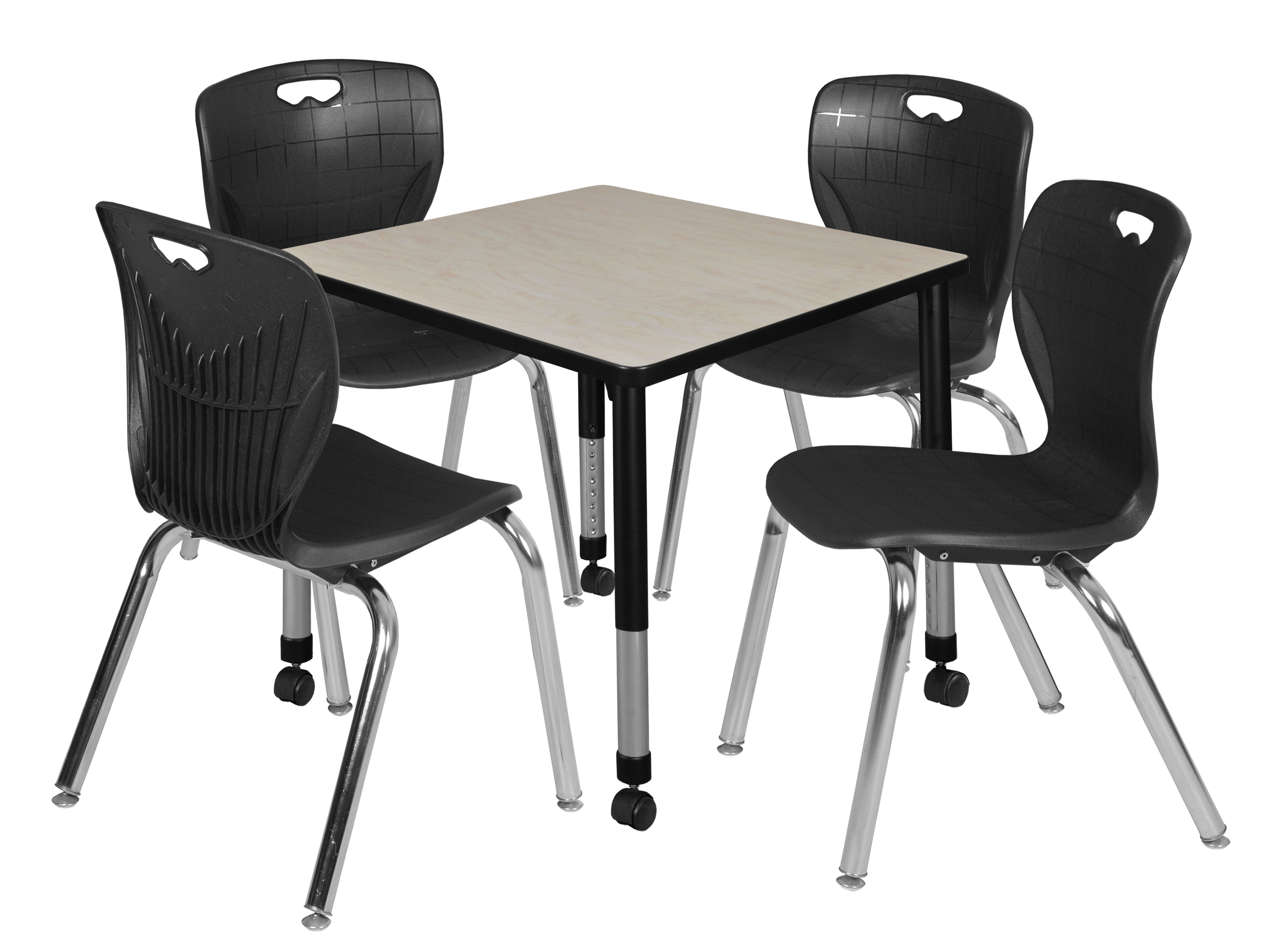 Regency Kee 30 in. Square Mobile Adjustable Classroom Table & 4 Andy 18 in. - Picture 19 of 48