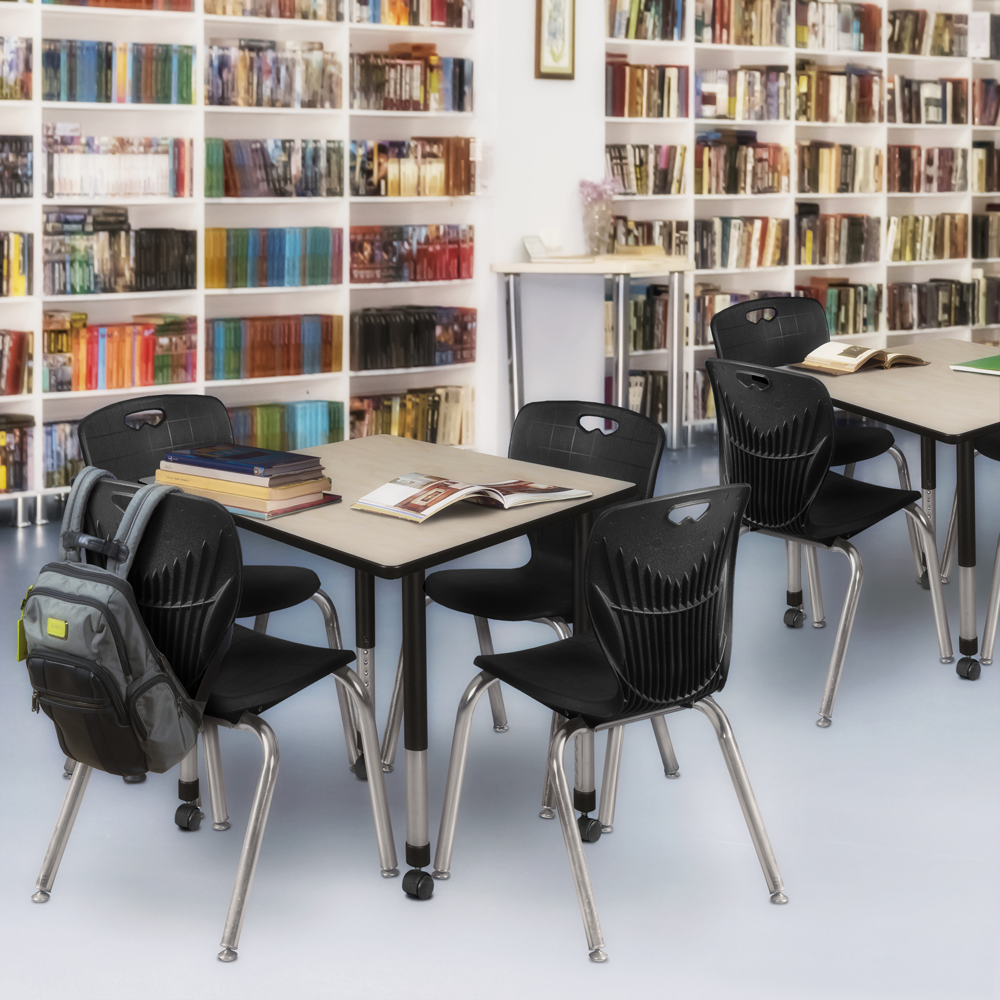 Regency Kee 30 in. Square Mobile Adjustable Classroom Table & 4 Andy 18 in. - Picture 20 of 48