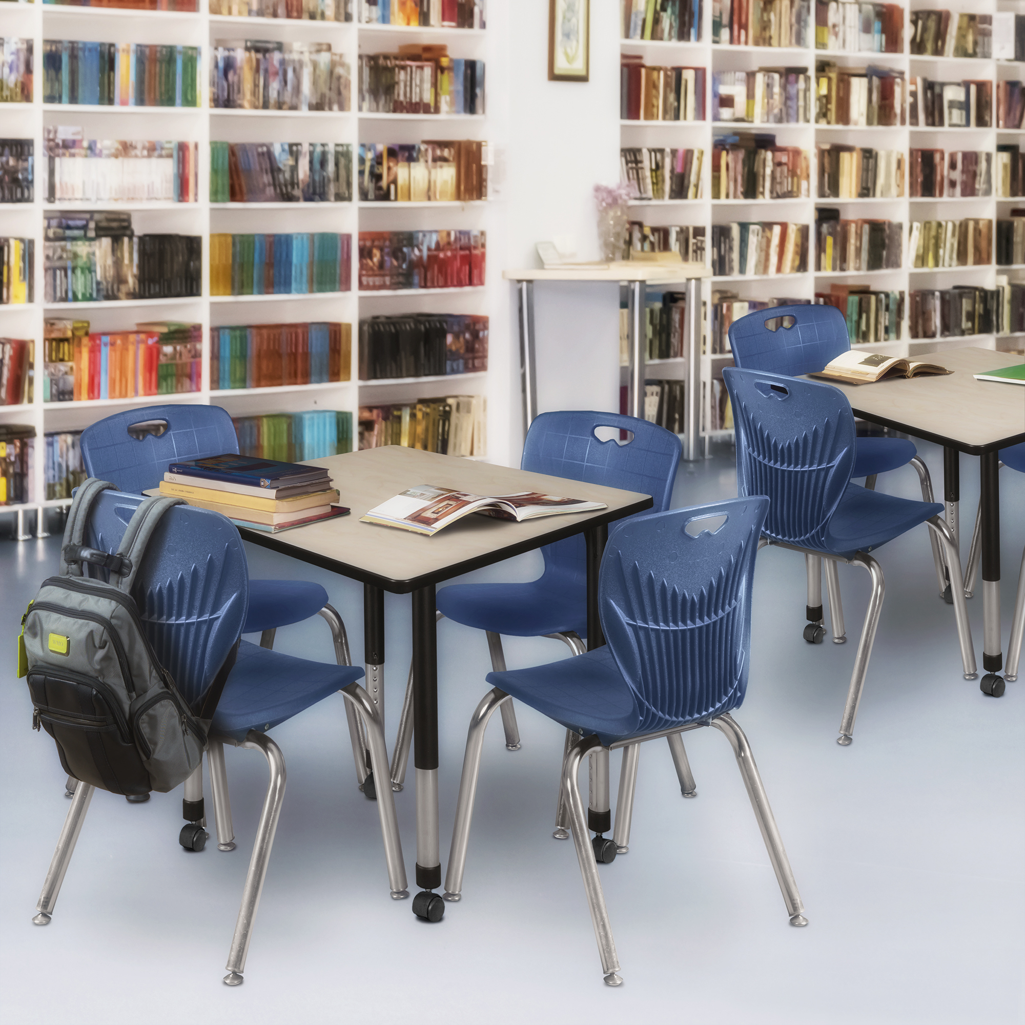 Regency Kee 30 in. Square Mobile Adjustable Classroom Table & 4 Andy 18 in. - Picture 23 of 48