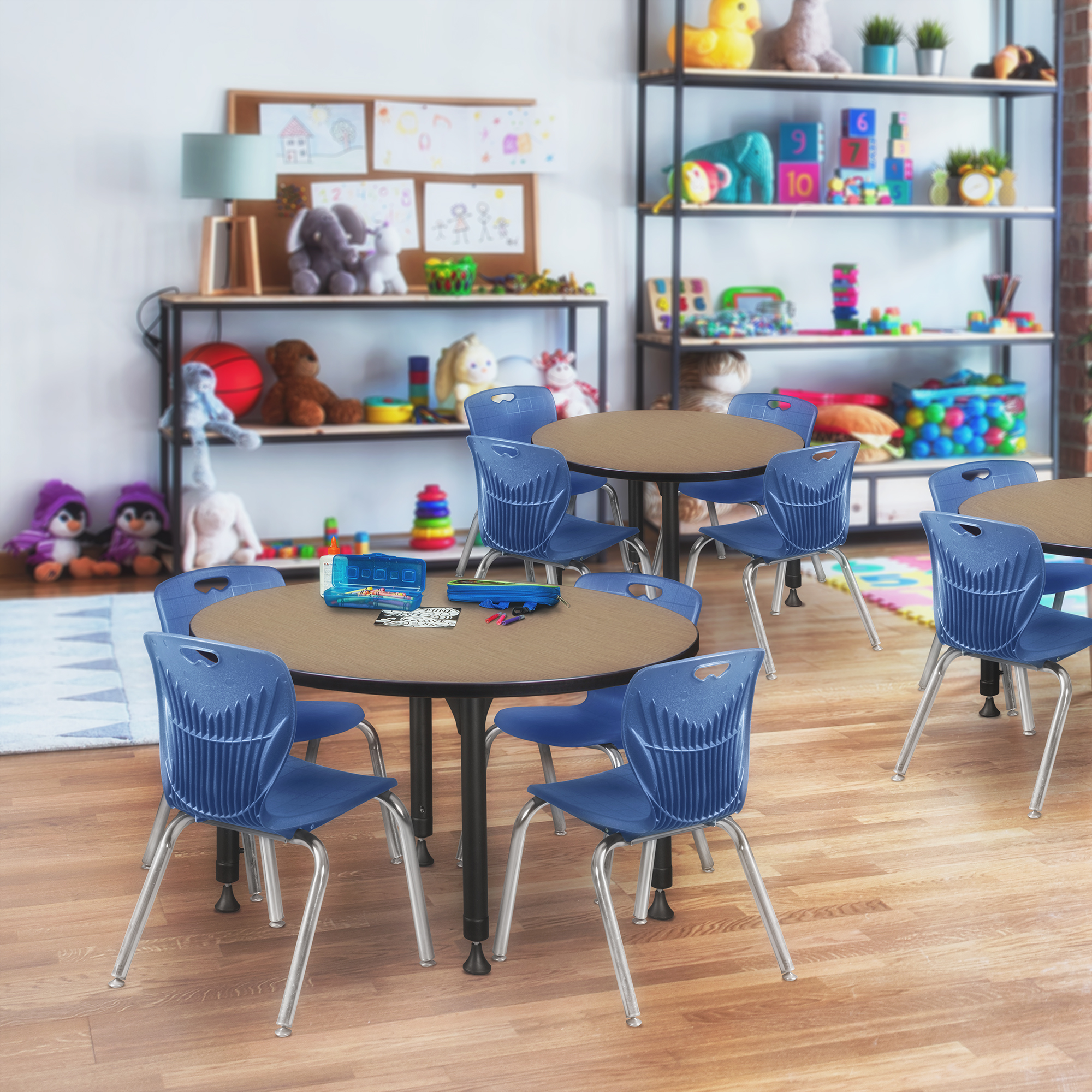 Regency Kee 30 in.Round Height Adjustable Classroom Activity Table - Picture 26 of 27