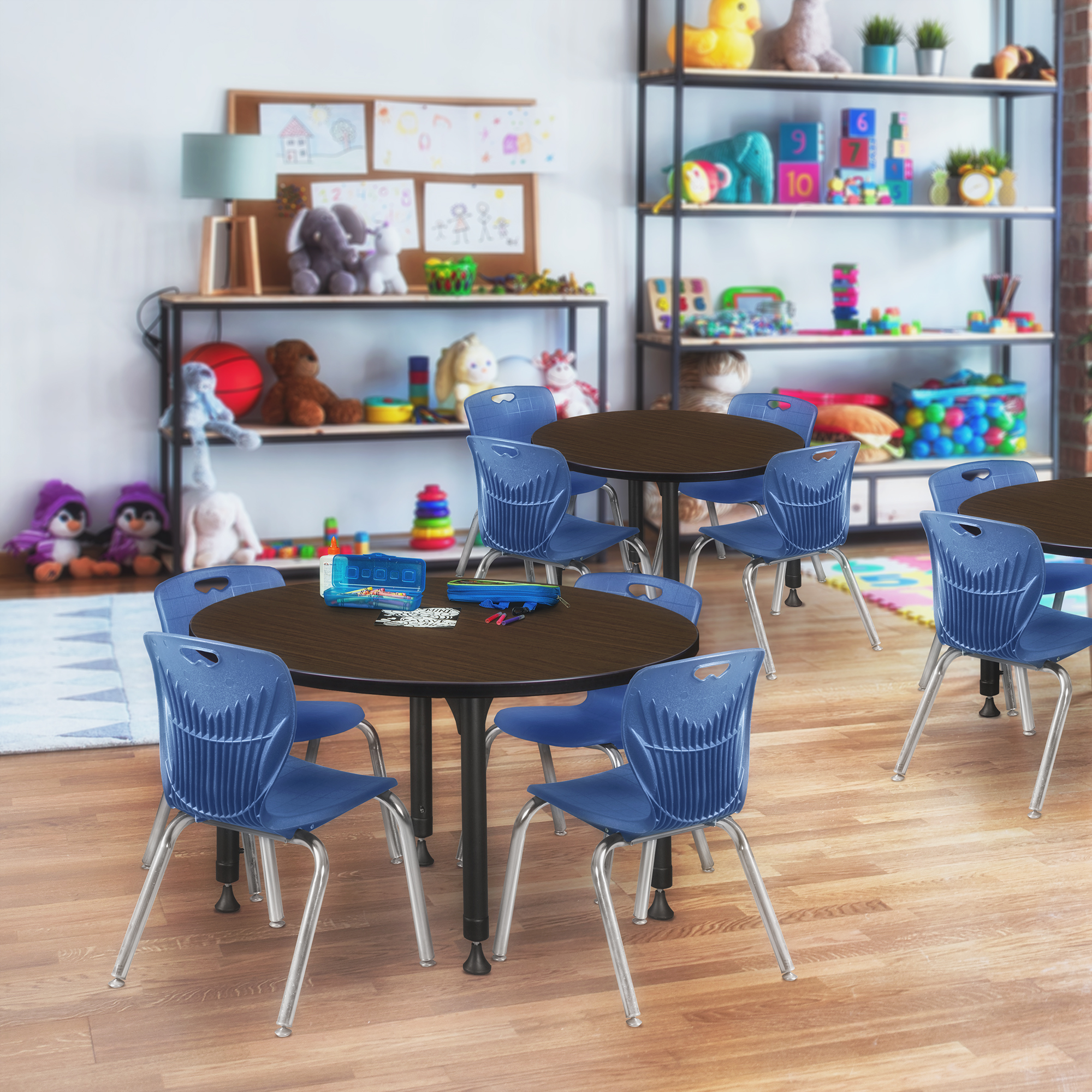Regency Kee 30 in.Round Height Adjustable Classroom Activity Table - Picture 23 of 27