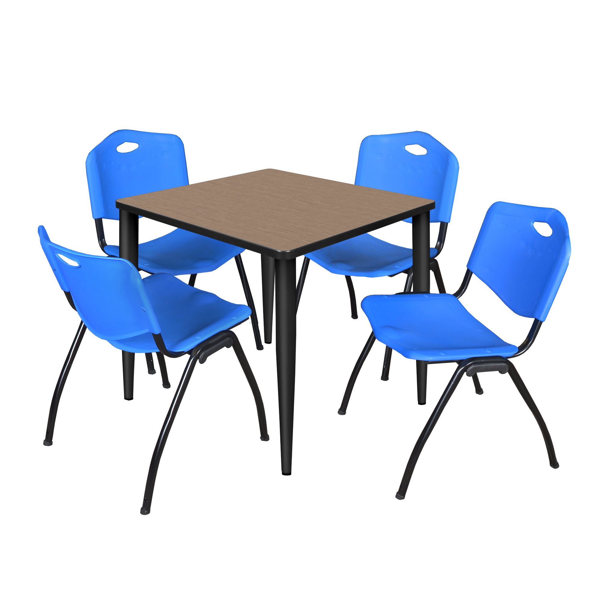 Regency Kahlo 30 in. Square Breakroom Table Top Black Base & 4 M Stack Chairs - Picture 35 of 44