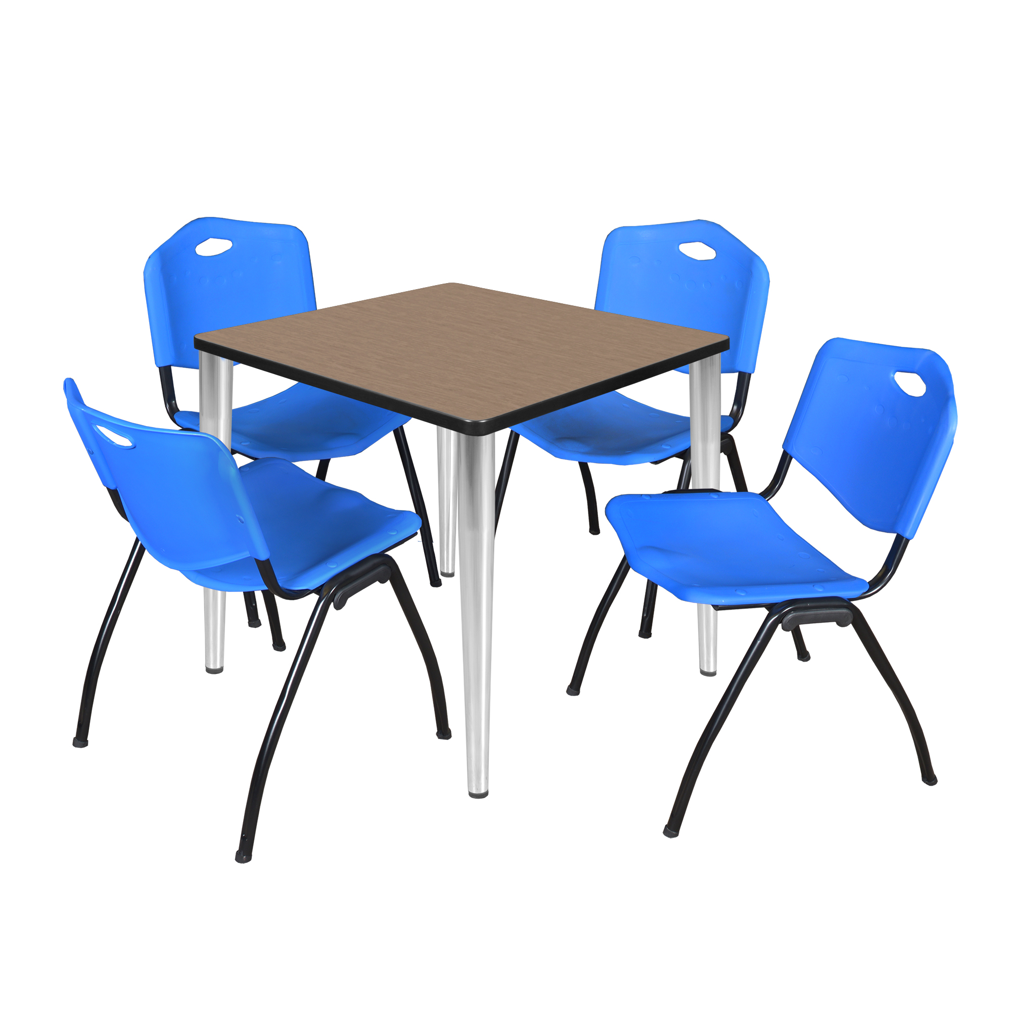 Regency Kahlo 30 in. Square Breakroom Table Top Black Base & 4 M Stack Chairs - Picture 41 of 44