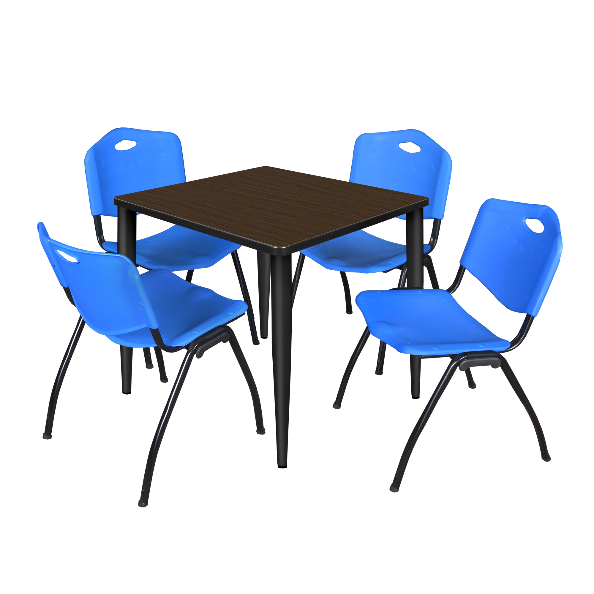 Regency Kahlo 30 in. Square Breakroom Table Top Black Base & 4 M Stack Chairs - Picture 33 of 44