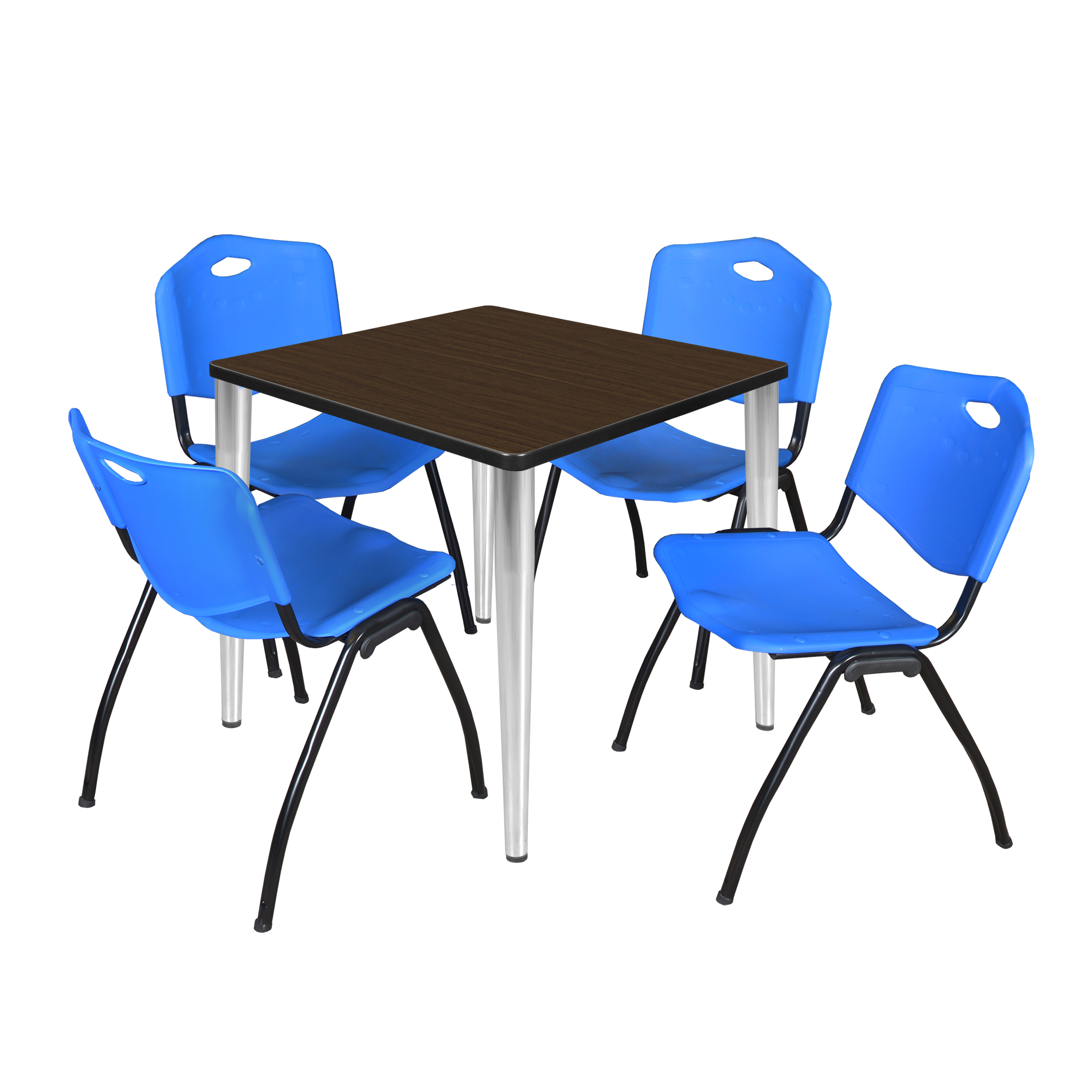 Regency Kahlo 30 in. Square Breakroom Table Top Black Base & 4 M Stack Chairs - Picture 37 of 44