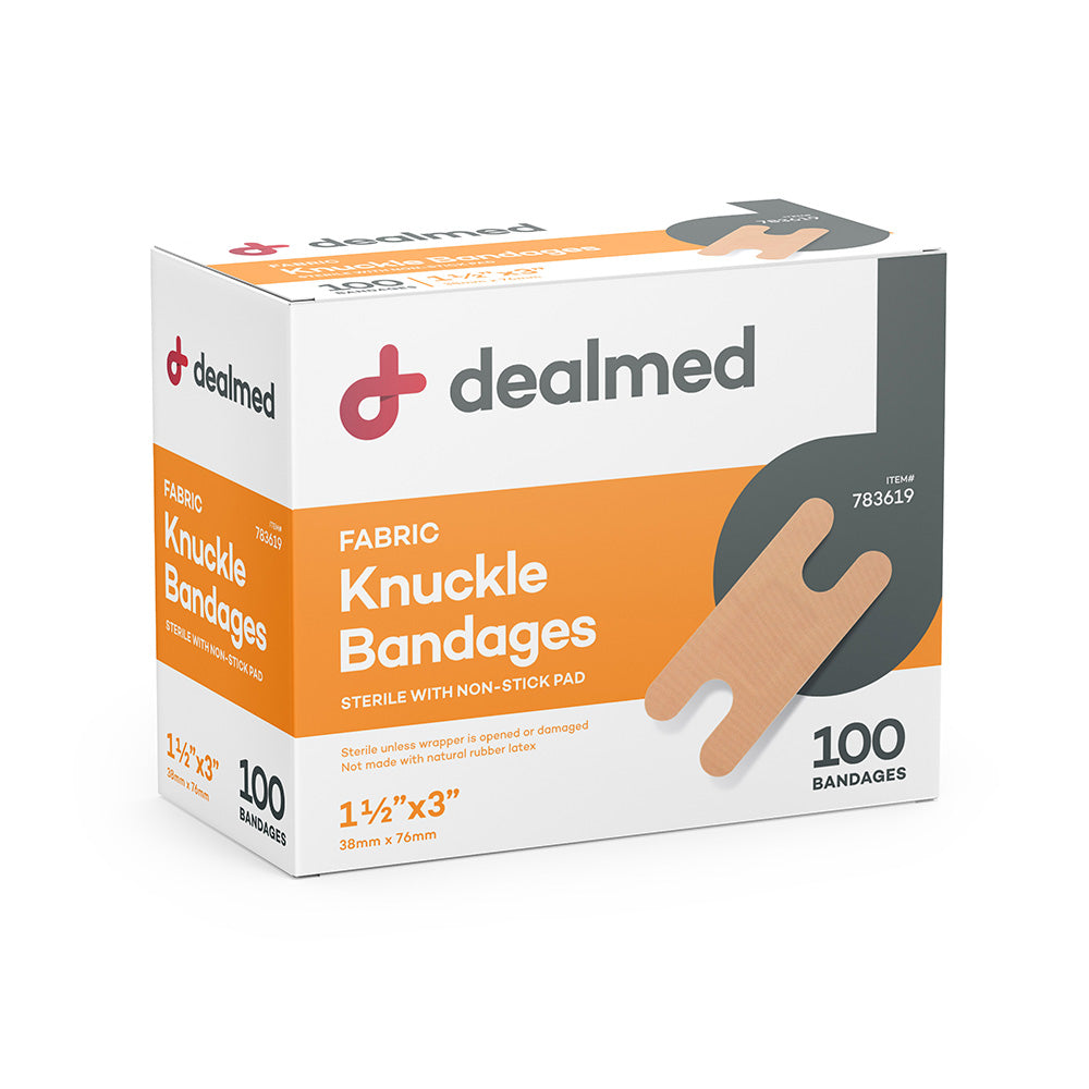 Dealmed Fabric Knuckle Bandages with Non-Stick Pad, Sterile, Latex Free Wound - Picture 5 of 11