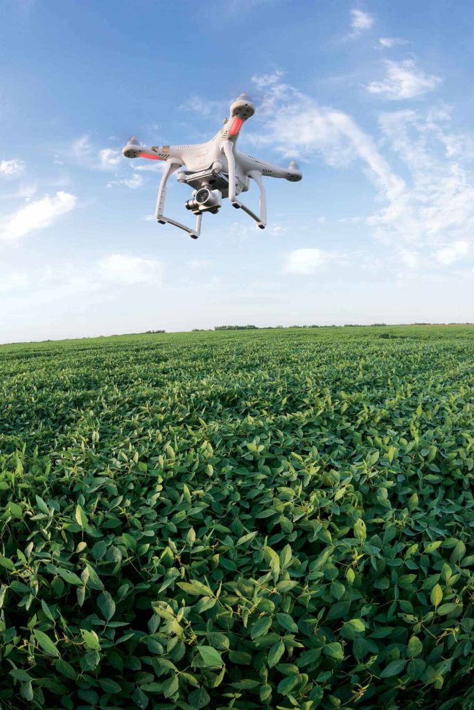 Les drones donnent une vue rapide du champ mais la réglementation limite leur capacité.