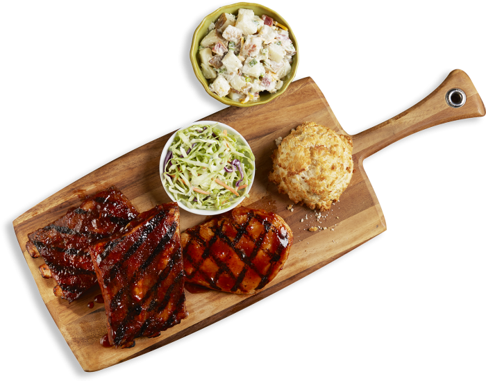 1/2 Rack of Ribs and BBQ Chicken