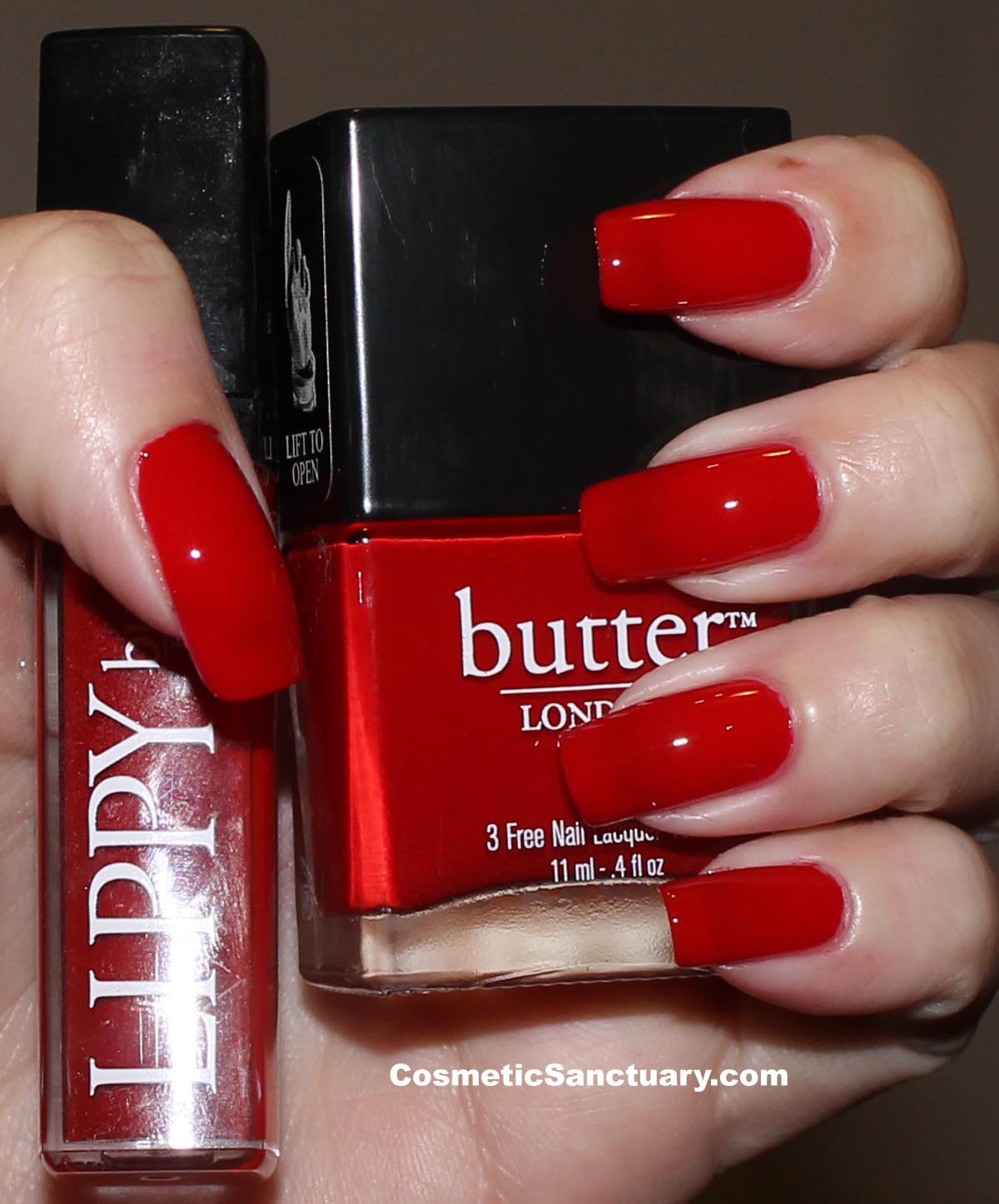 butter LONDON Lippy & Lacquer Duos in Come to Bed Red and Queen Vic Swatches and Reviews