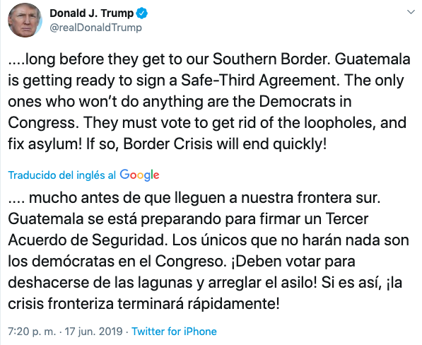 Presidentes de EU y Guatemala discutirán sobre migración