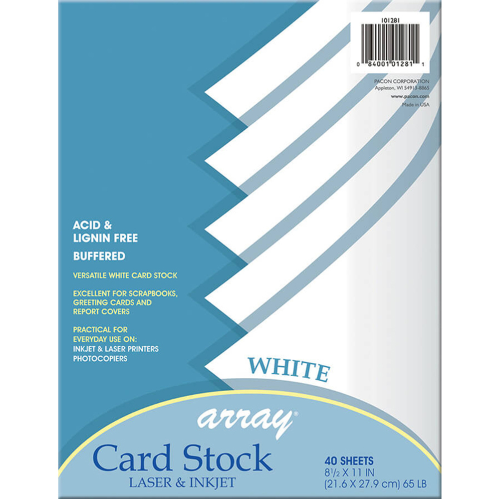DIXON TICONDEROGA CO PAC101281 Card Stock White 81/2" X 11" 40 Sheets