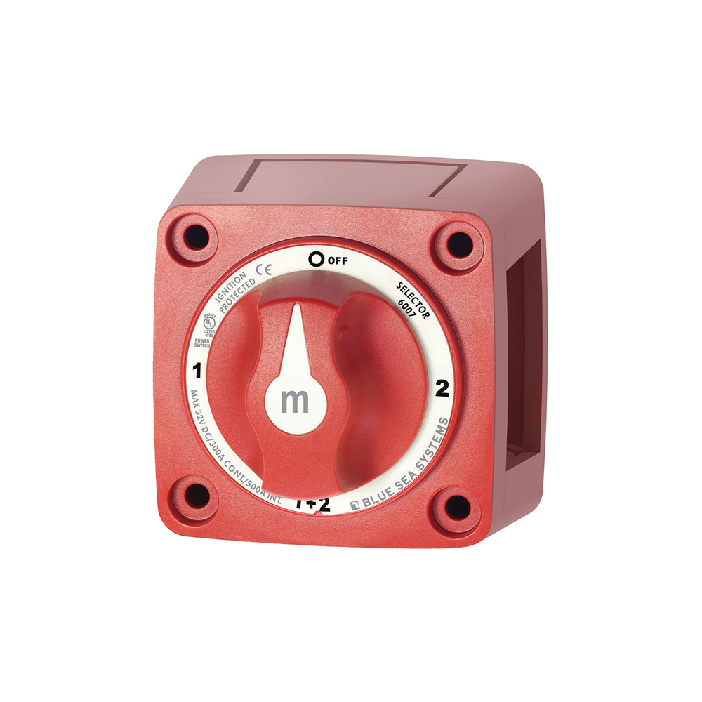 Details About Blue Sea Systems 6007 M Series Mini Battery Switch Selector Four Position Red