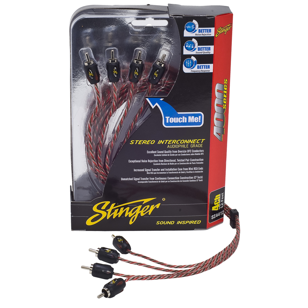 Stinger Si4420 20 Ft. Of 4Channel 4000 Series Rca Interconnect Cables