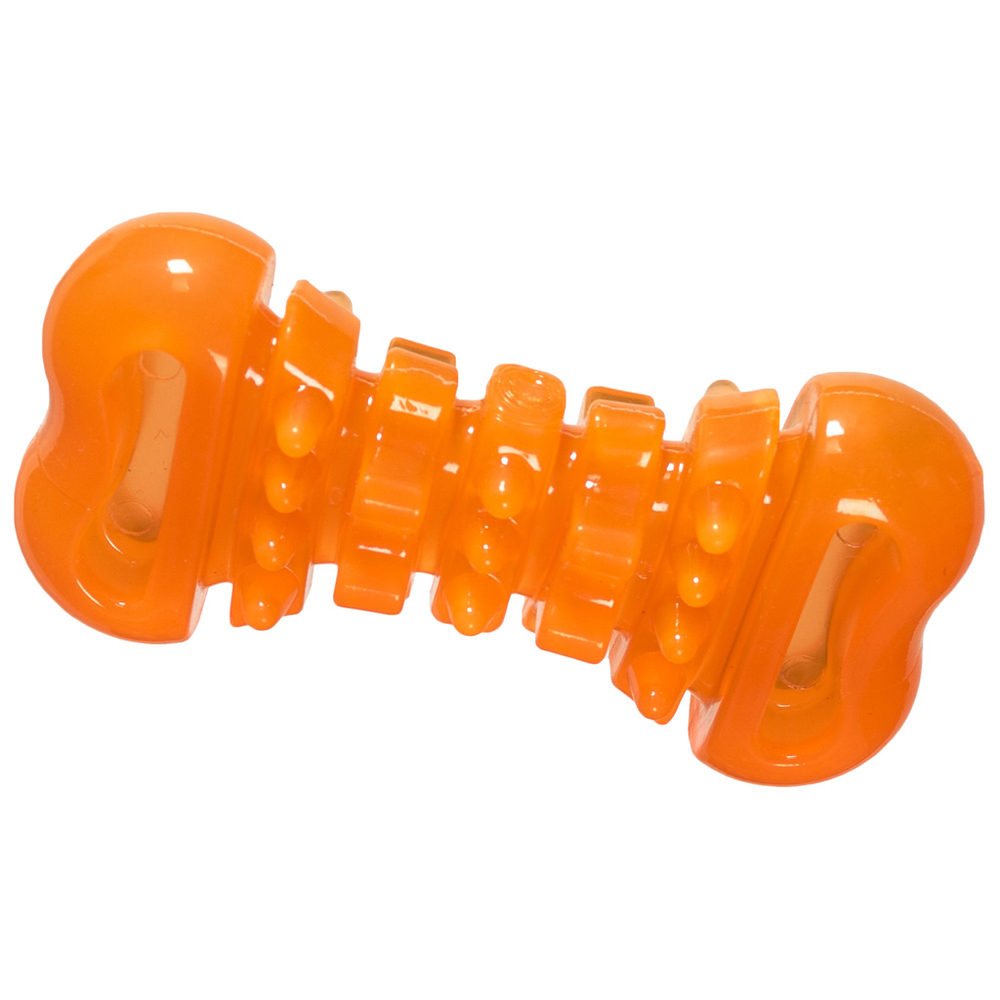 Hero Dog Toys 64052 Soft Rubber Dental Bone Hunter Orange 711085640523