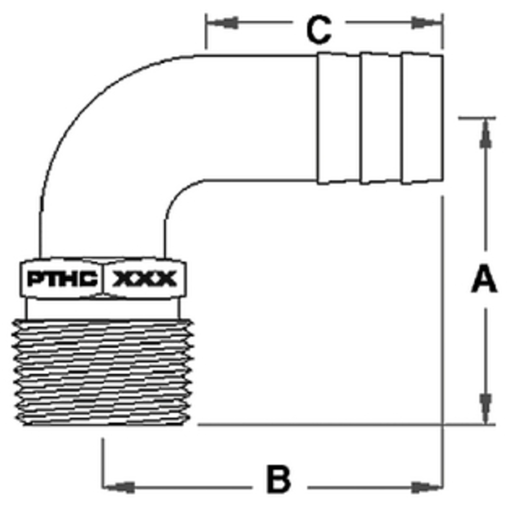 GROCO 3 4 NPT x 3 4 ID Bronze 90 Degree Pipe to Hose Fitting  