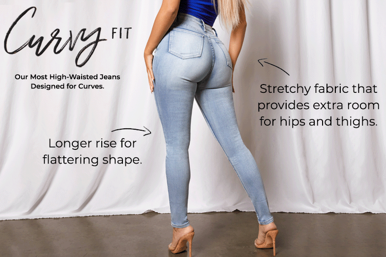 Curvy Fit HighRise Jeans Designed for Curves YMI Jeans