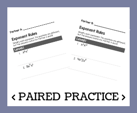 Paired practice exponent rules