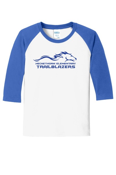 White/ Royal - 3/4-Sleeve Raglan Tee