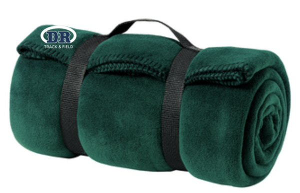 Dark Green - ® Value Fleece Blanket with Strap w/ Embroidery