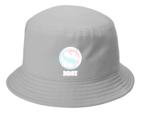 Gusty Grey - Twill Short Brim Bucket Hat w/ Embroidery