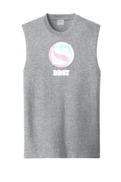 Athletic Heather - Core Cotton Sleeveless Tee w/ Print (Front & Back)