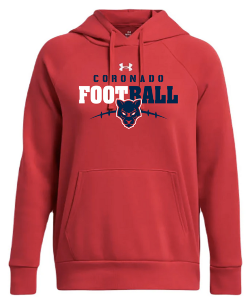 601-Red - Women's UA Rival Fleece Hoodie w/ Print