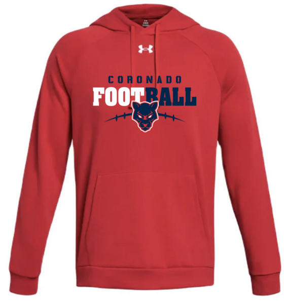 601-Red - Men's UA Rival Fleece Hoodie w/ Print