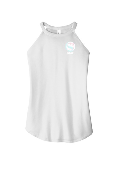 White - Women's Perfect Tri Rocker Tank w/ Print (Front & Back)