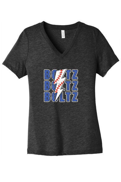 Charcoal Black Triblend - BELLA+CANVAS ® Women's Relaxed Triblend V-Neck Tee