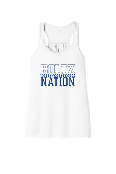 White - Boltz Nation BELLA+CANVAS ®  Women's Flowy Racerback Tank