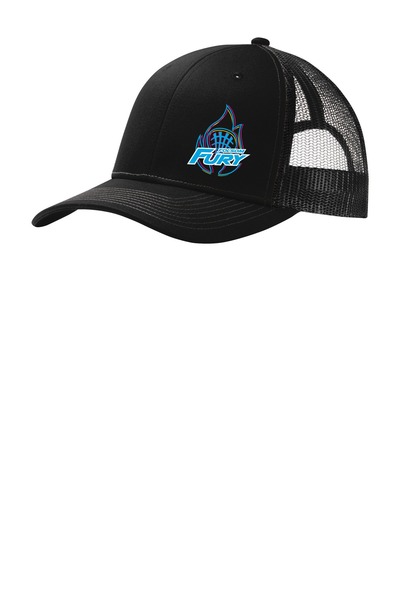 Black - Snapback Trucker Cap w/ Embroidery