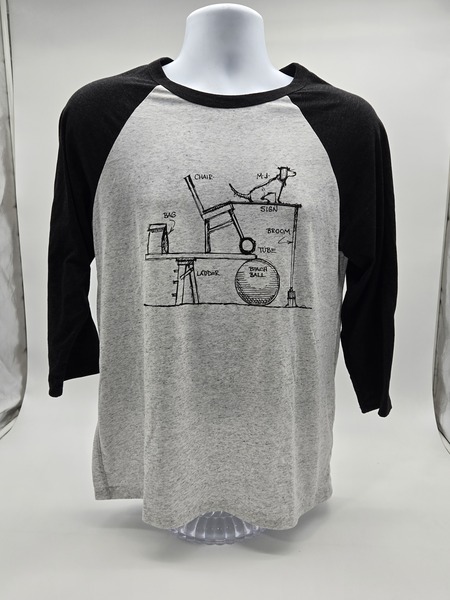 White Flk/ Charcoal Black - Dog Park Baseball Tee 