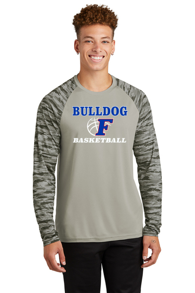 Silver - Drift Camo Colorblock Long Sleeve Tee w/ PRINT