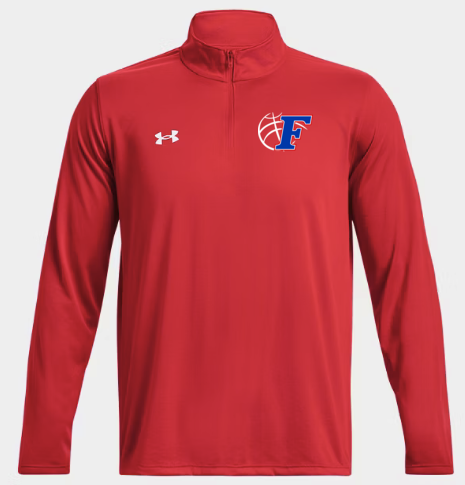 600 Red - UA M's Team Tech LS 1/4 Zip w/ EMBR