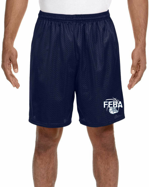 NAVY - Adult Seven Inch Inseam Mesh Short W/ PRINT