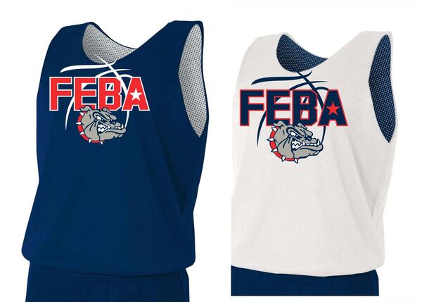 NAVY/WHITE NVW - Youth Reversible Mesh Tank Practice w/ Print & numbers back