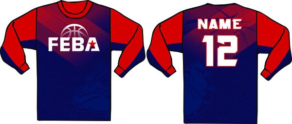 NAVY/RED - Adult Performance Custom Sublimated Shooter Long Sleeve Crew